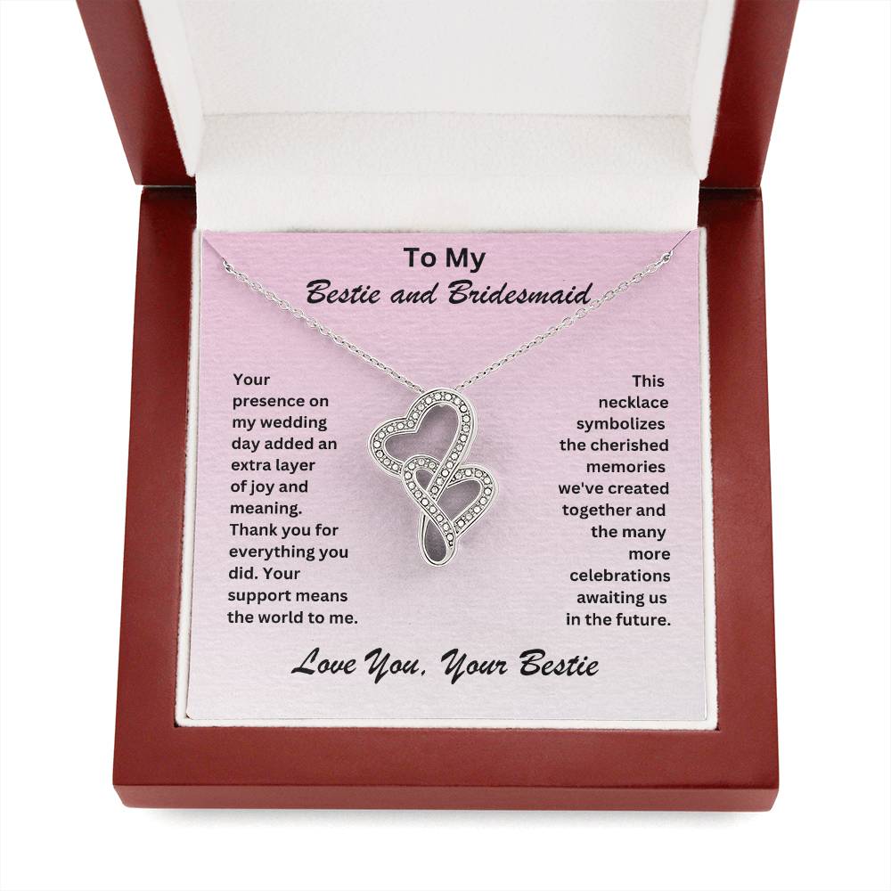 Bridesmaid -Memories that we created-Heart-to-Heart Pendant Necklace