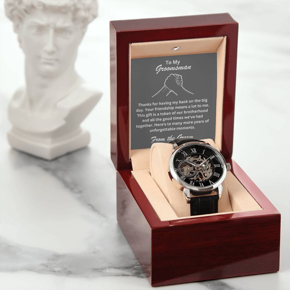 Groomsman- Token of our brotherhood-Men's Openwork Watch