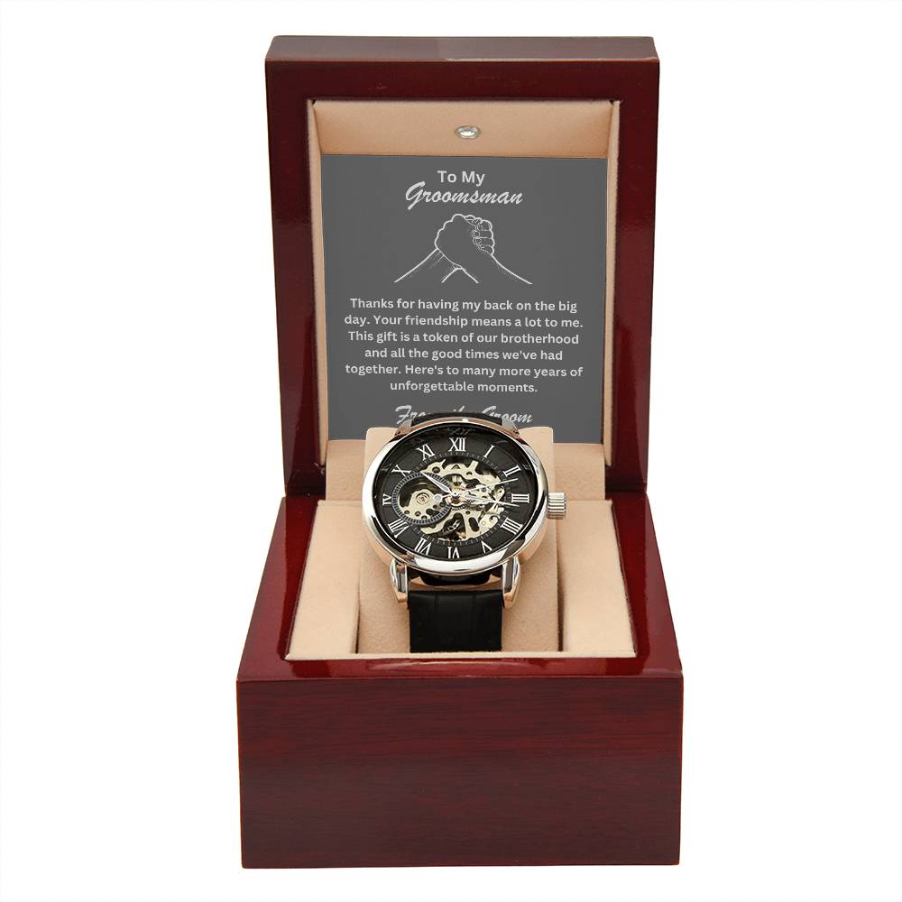 Groomsman- Token of our brotherhood-Men's Openwork Watch