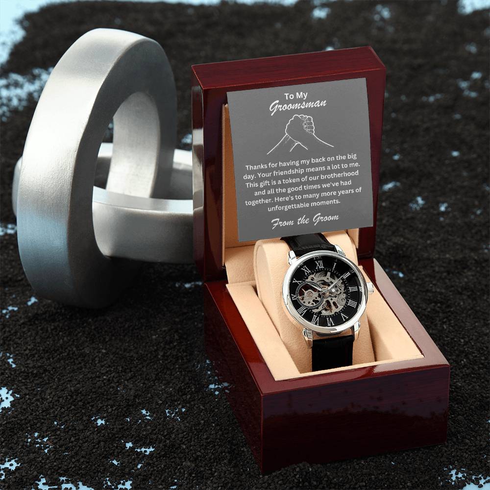 Groomsman- Token of our brotherhood-Men's Openwork Watch