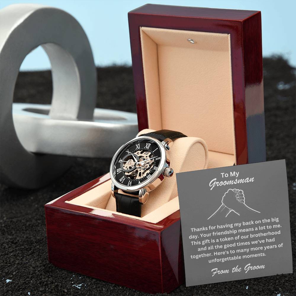 Groomsman- Token of our brotherhood-Men's Openwork Watch