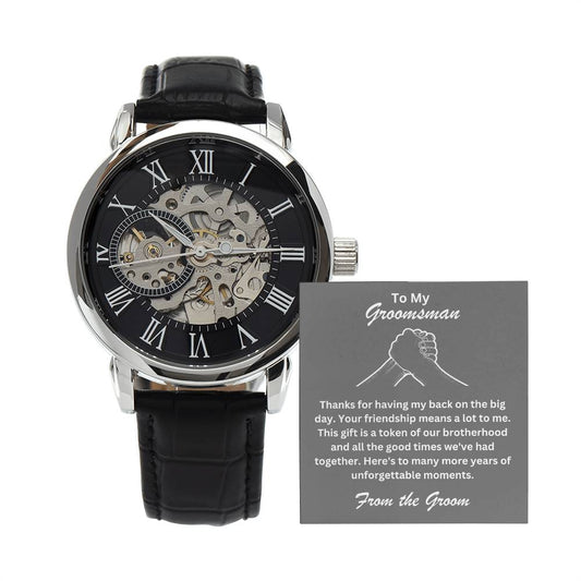 Groomsman- Token of our brotherhood-Men's Openwork Watch