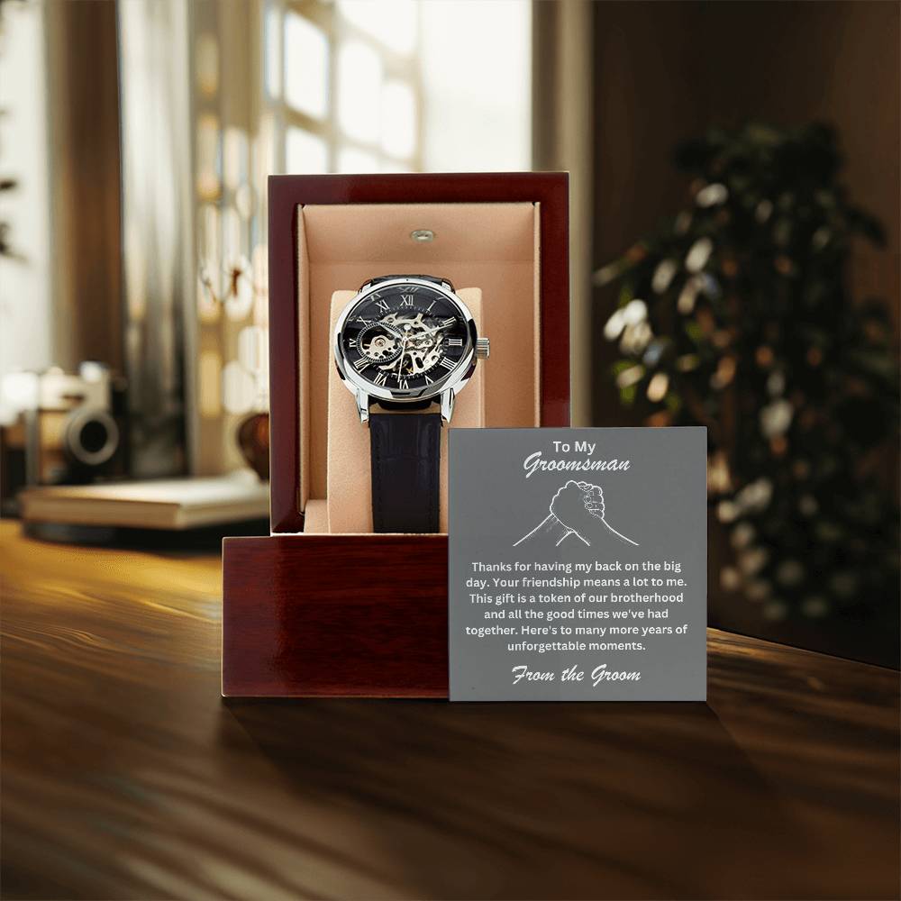 Groomsman- Token of our brotherhood-Men's Openwork Watch