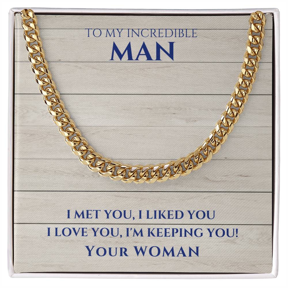 Husband- I met you-Cuban Link Chain