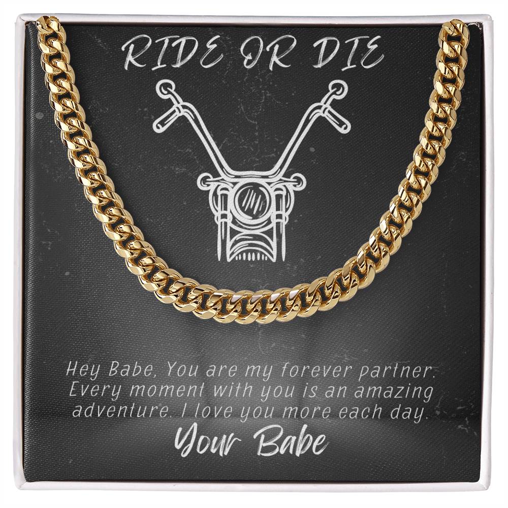 Husband- Ride or die-Cuban Link Chain