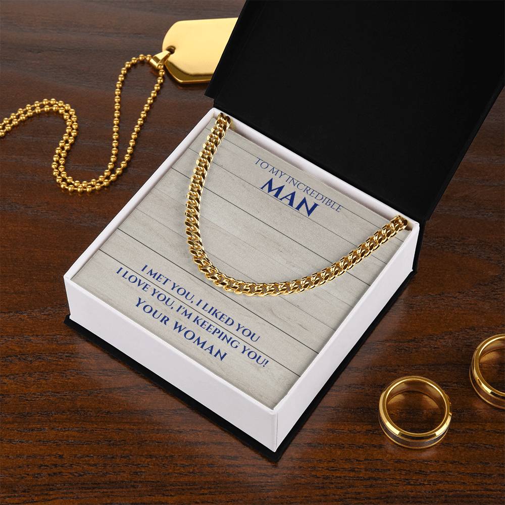 Husband- I met you-Cuban Link Chain