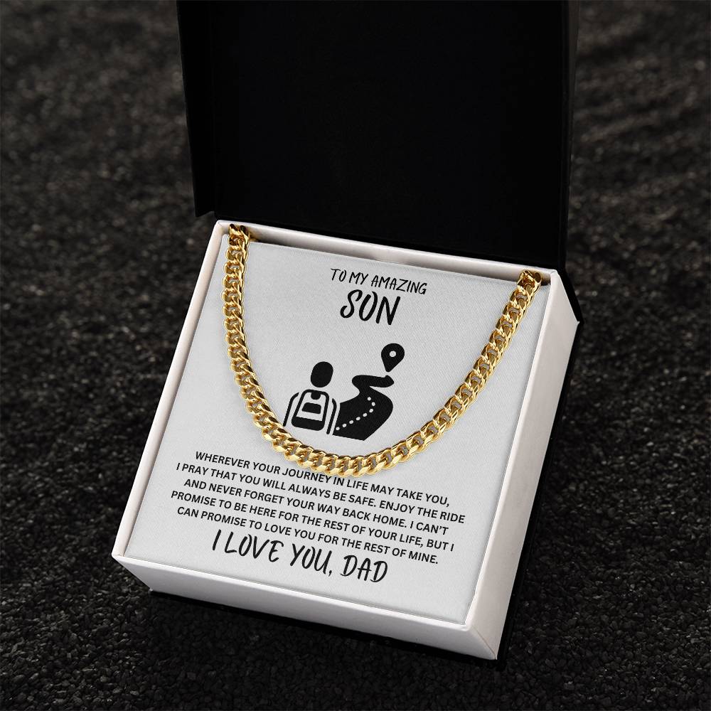 Son- Always be safe-Cuban Link Chain