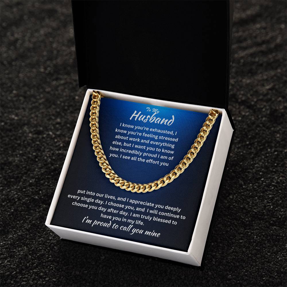 Husband- I am truly blessed -Cuban Link Chain