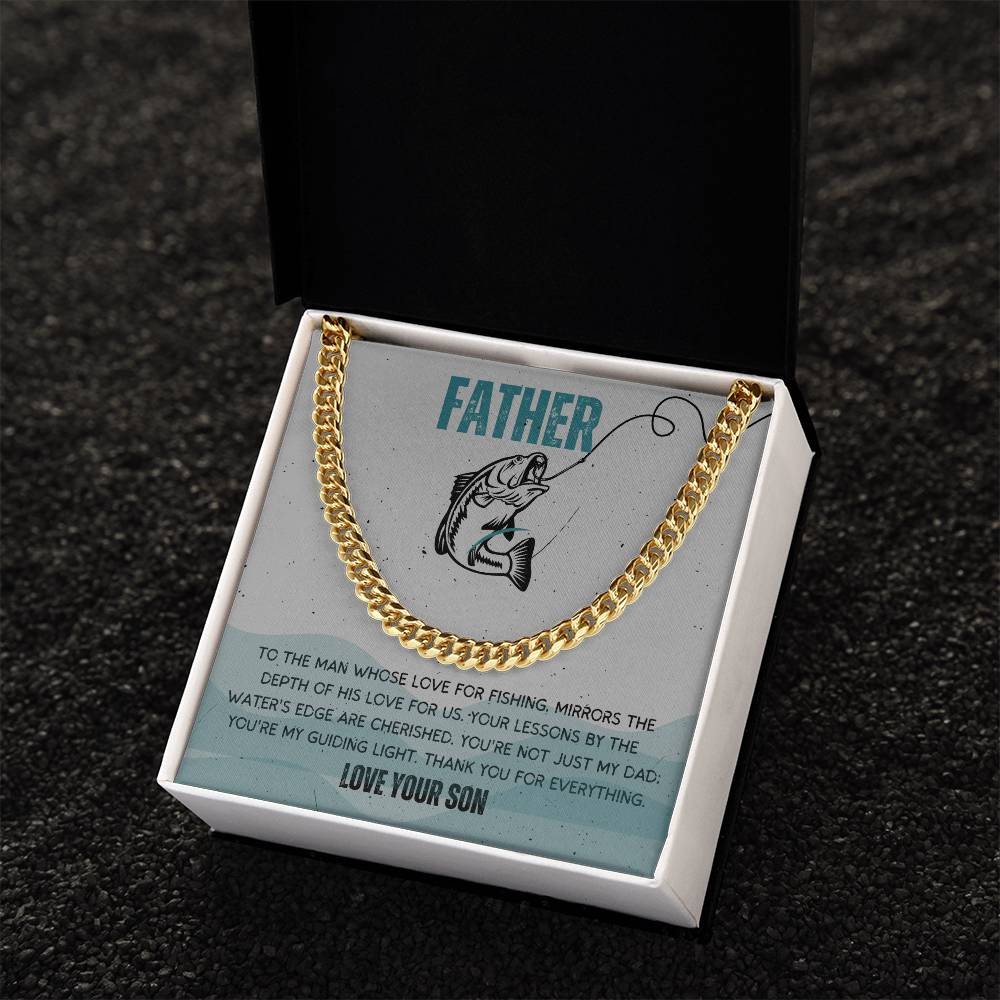 Dad- Love for fishing-Cuban Link Chain