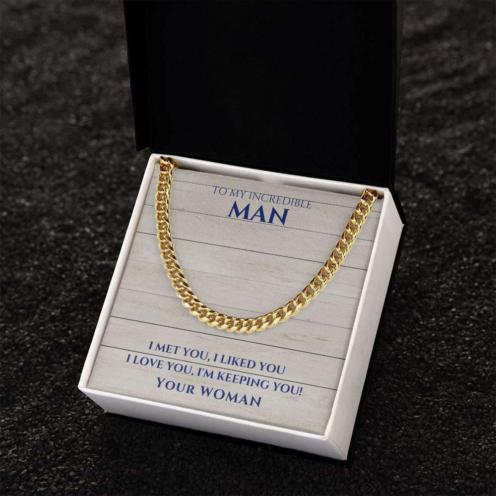 Husband- I met you-Cuban Link Chain