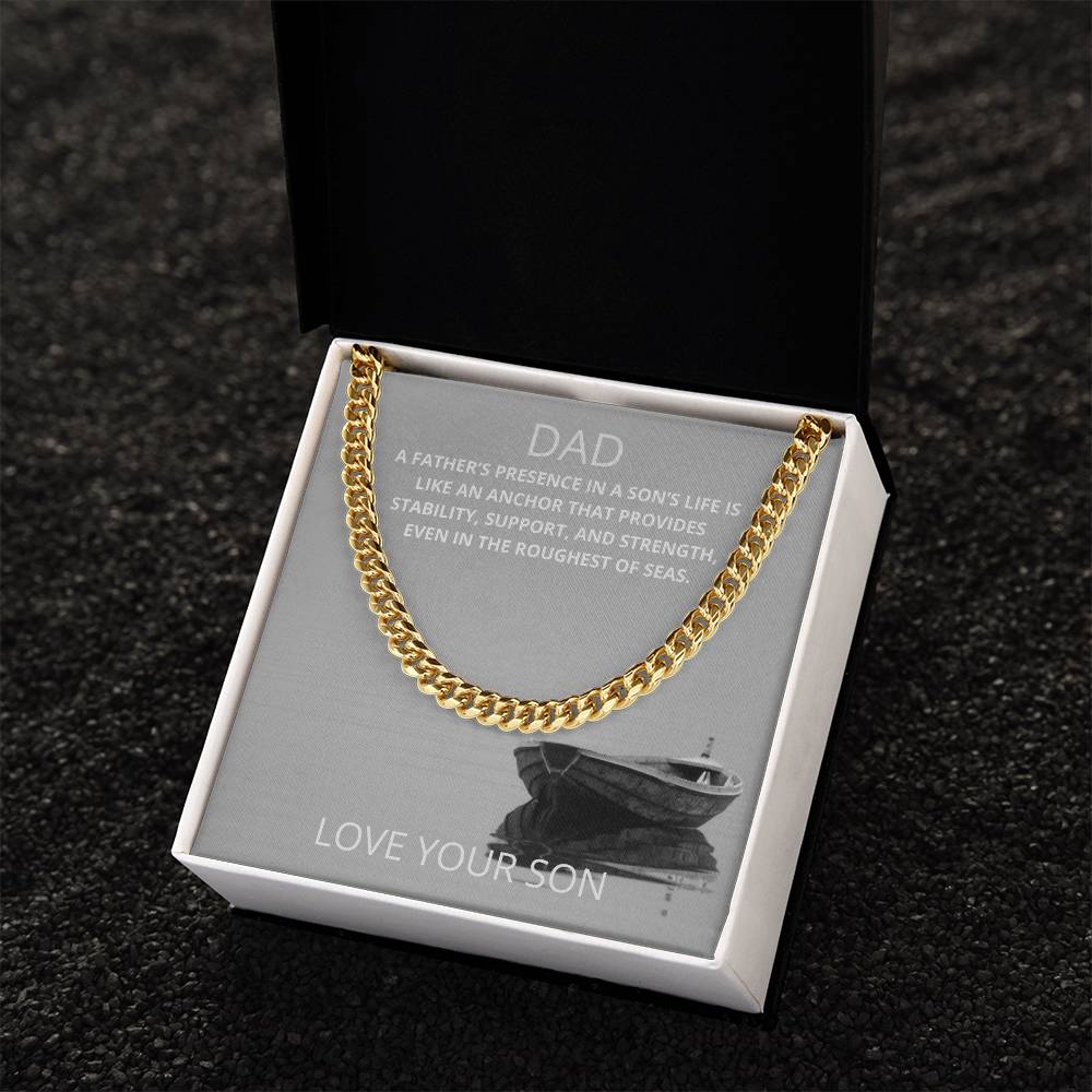 Dad- A father's presence-Cuban Link Chain