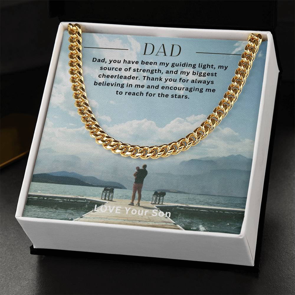 Dad- My guiding light-Cuban Link Chain