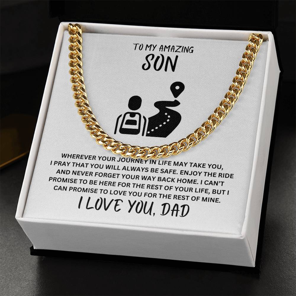 Son- Always be safe-Cuban Link Chain