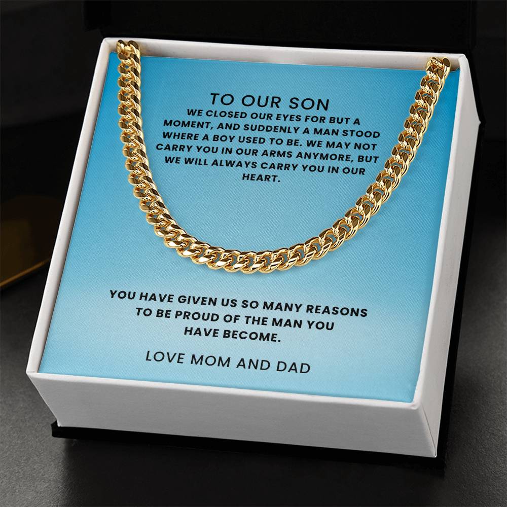 Son- The man you have become-Cuban Link Chain