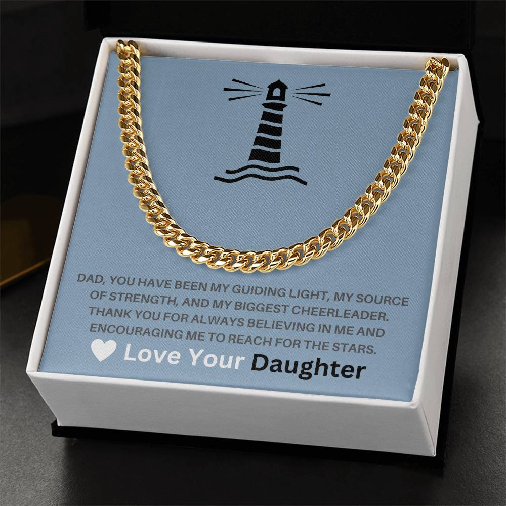 Dad- My guiding light-Cuban Link Chain