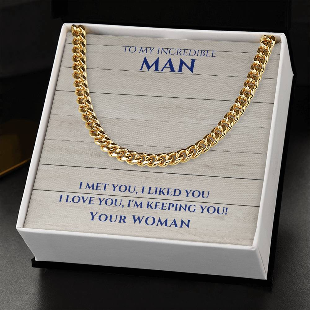 Husband- I met you-Cuban Link Chain