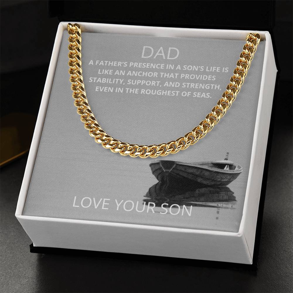 Dad- A father's presence-Cuban Link Chain