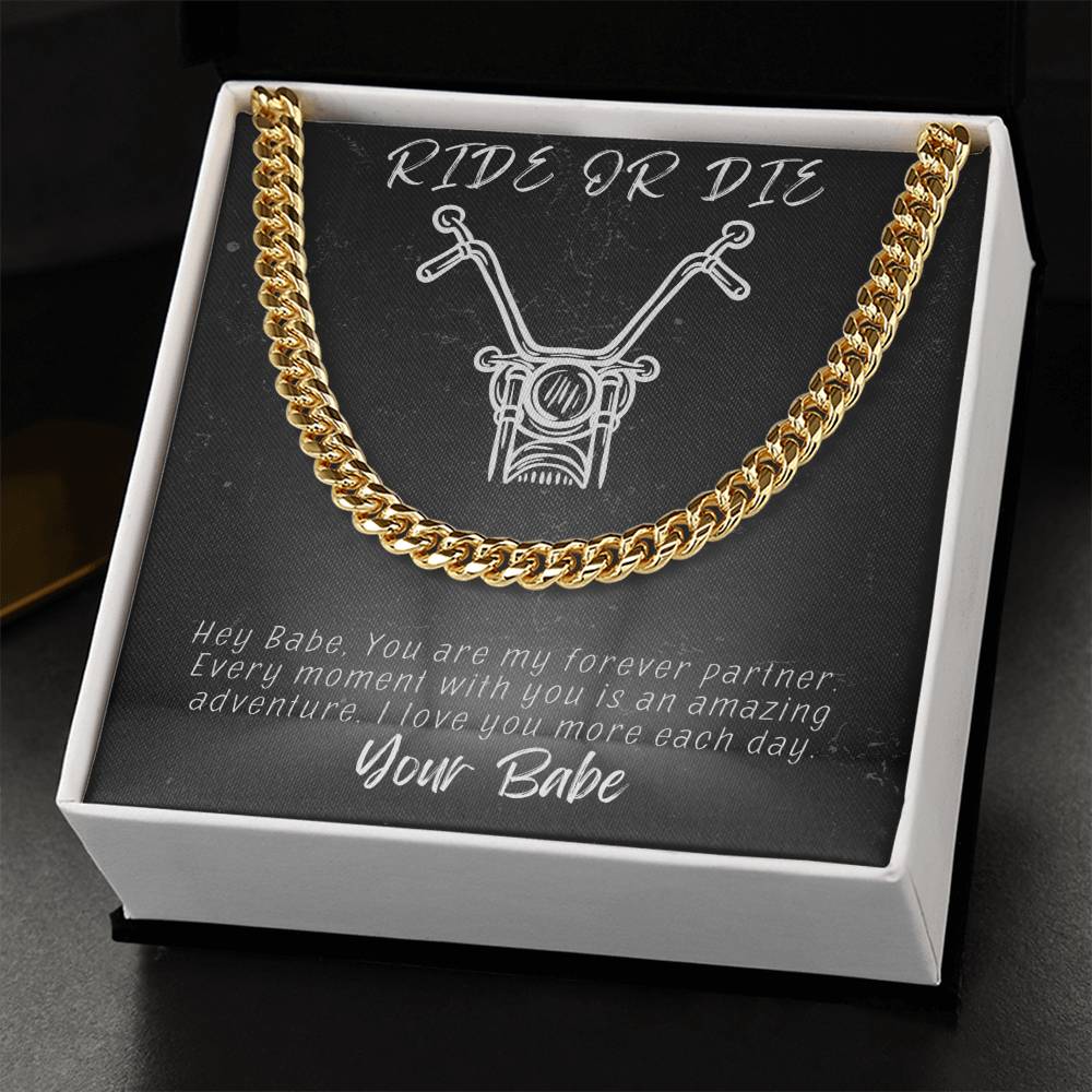 Husband- Ride or die-Cuban Link Chain