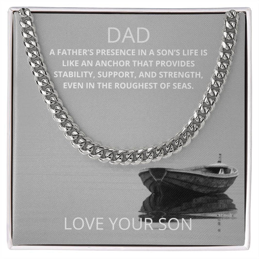 Dad- A father's presence-Cuban Link Chain