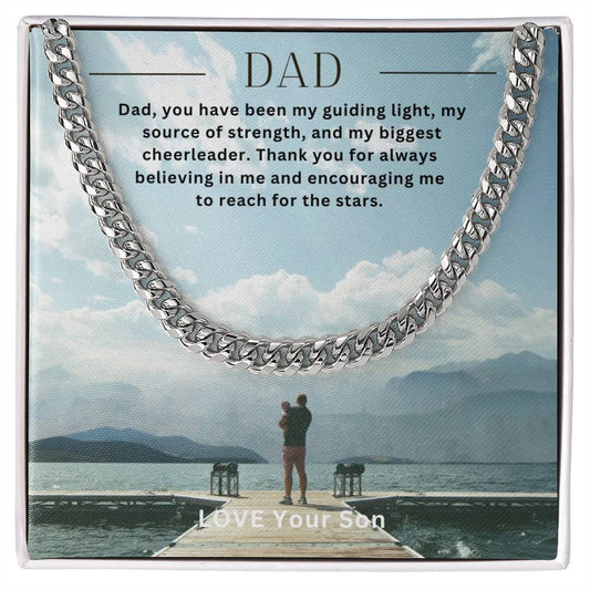 Dad- My guiding light-Cuban Link Chain