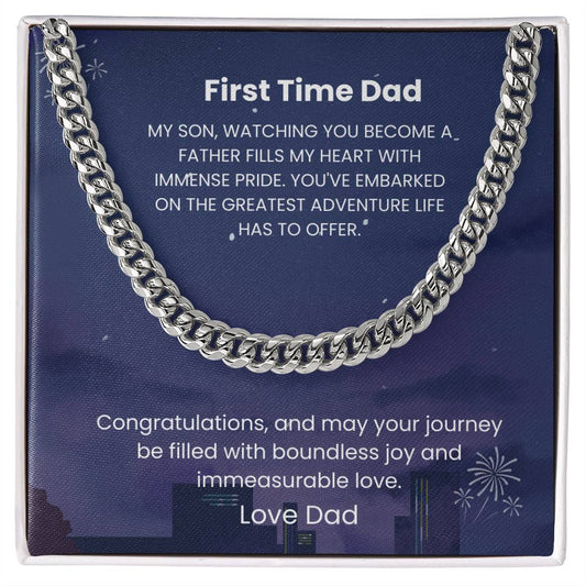 New Dad- Becoming a father-Cuban Link Chain