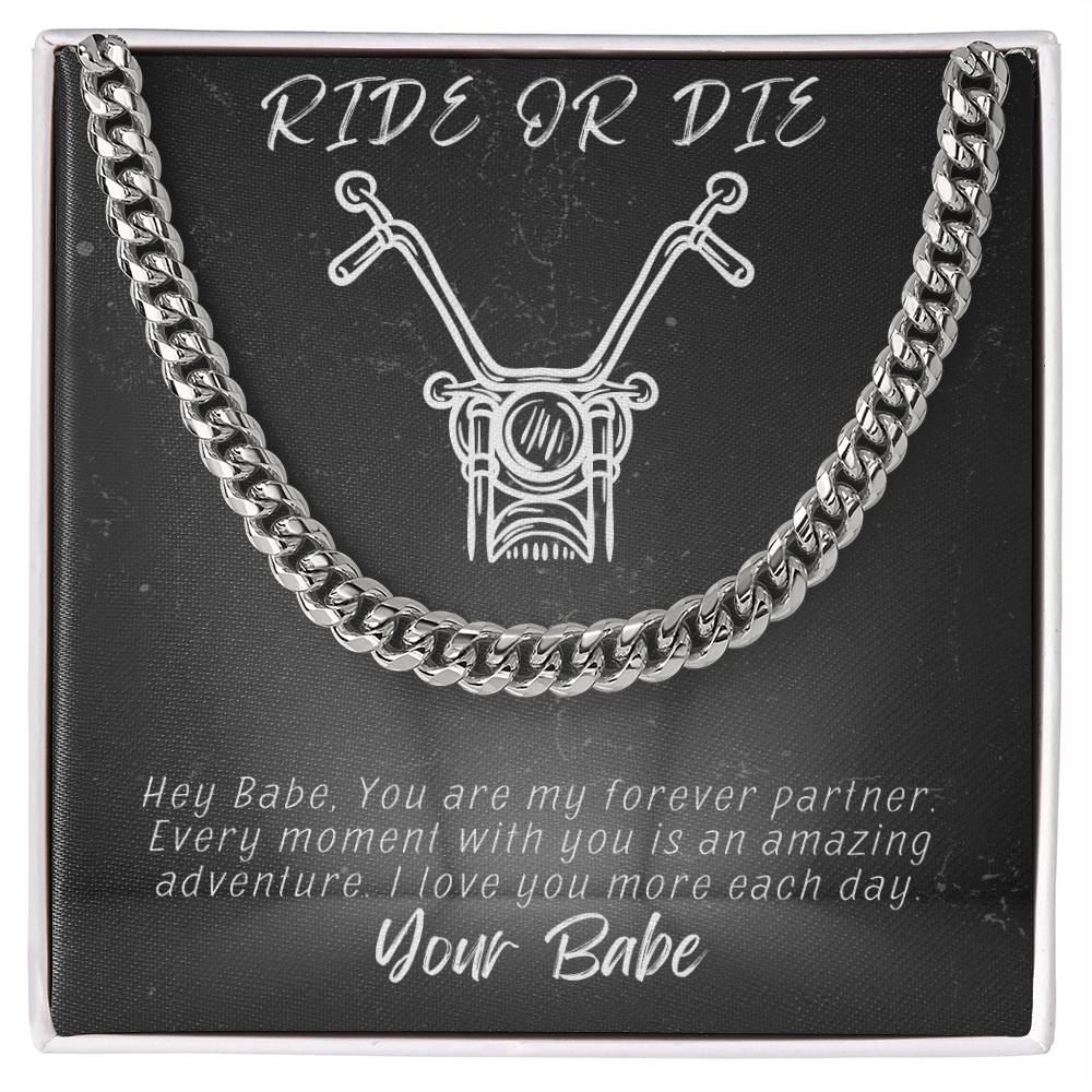 Husband- Ride or die-Cuban Link Chain