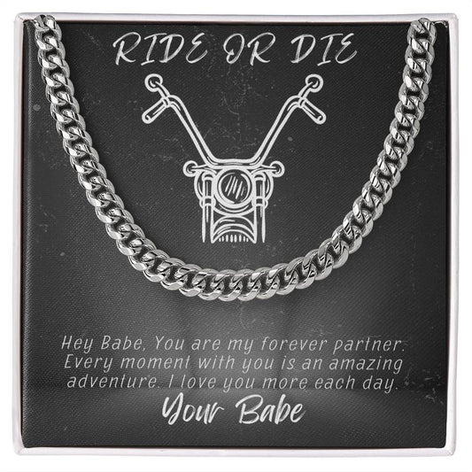 Husband- Ride or die-Cuban Link Chain