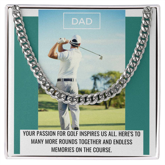 Dad- Passion for golf-Cuban Link Chain