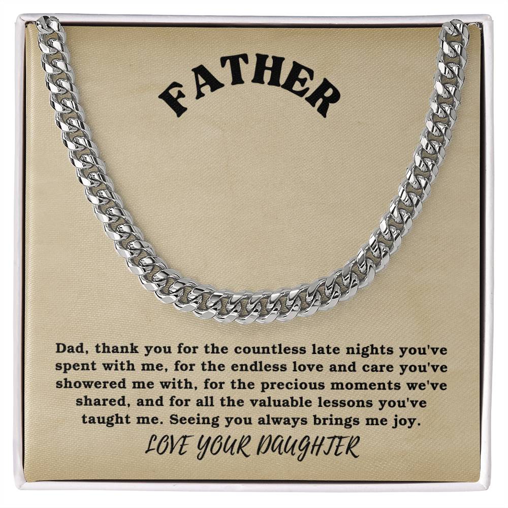 Dad- The endless love-Cuban Link Chain