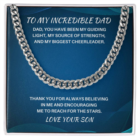 Dad- My guiding light-Cuban Link Chain