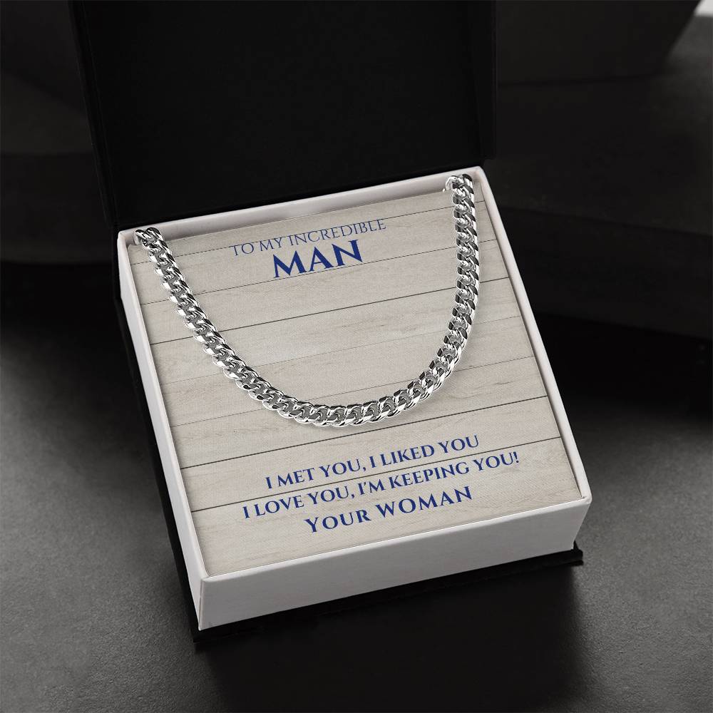 Husband- I met you-Cuban Link Chain