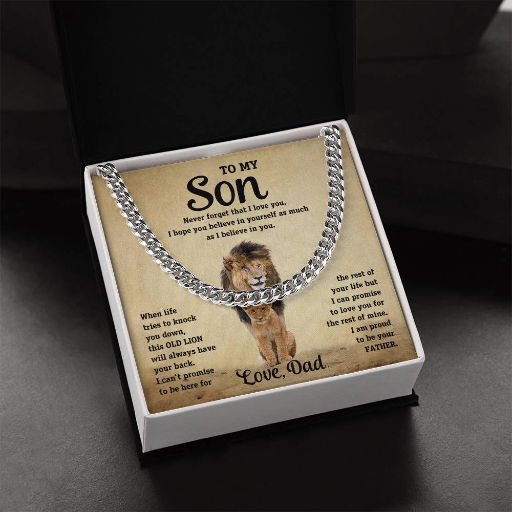 Son- Believe in yourself-Cuban Link Chain