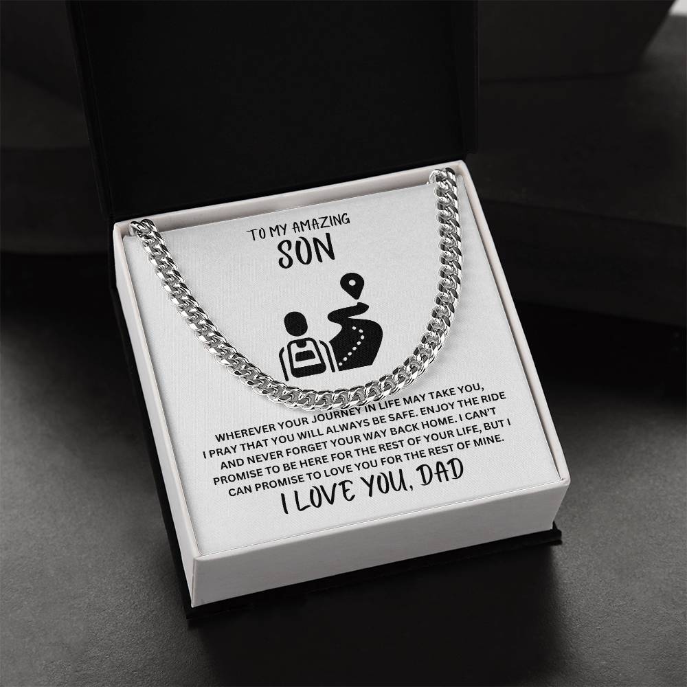 Son- Always be safe-Cuban Link Chain