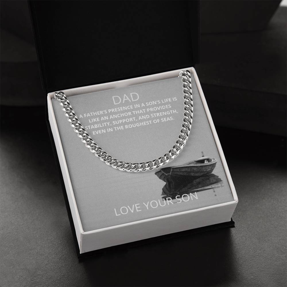 Dad- A father's presence-Cuban Link Chain