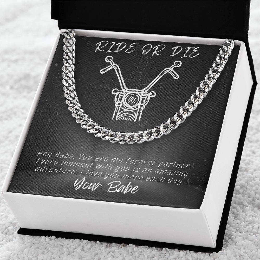 Husband- Ride or die-Cuban Link Chain