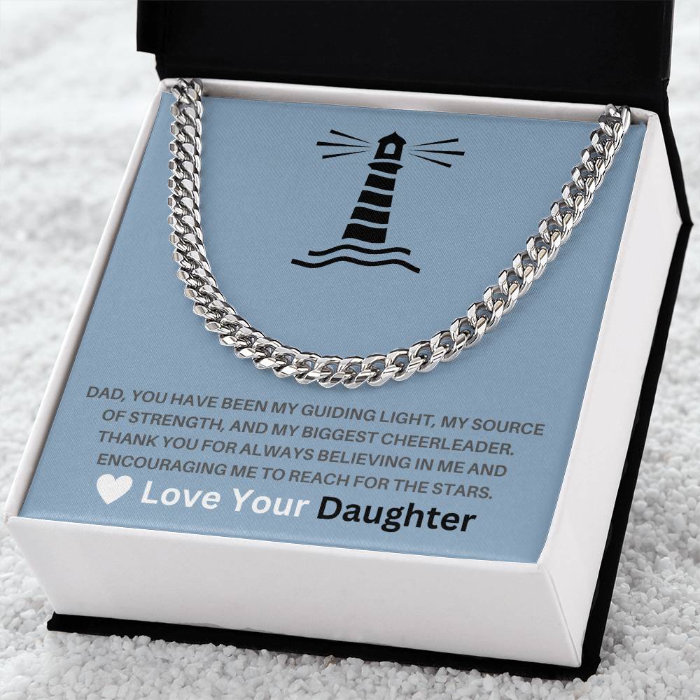 Dad- My guiding light-Cuban Link Chain