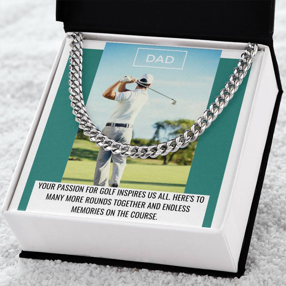 Dad- Passion for golf-Cuban Link Chain