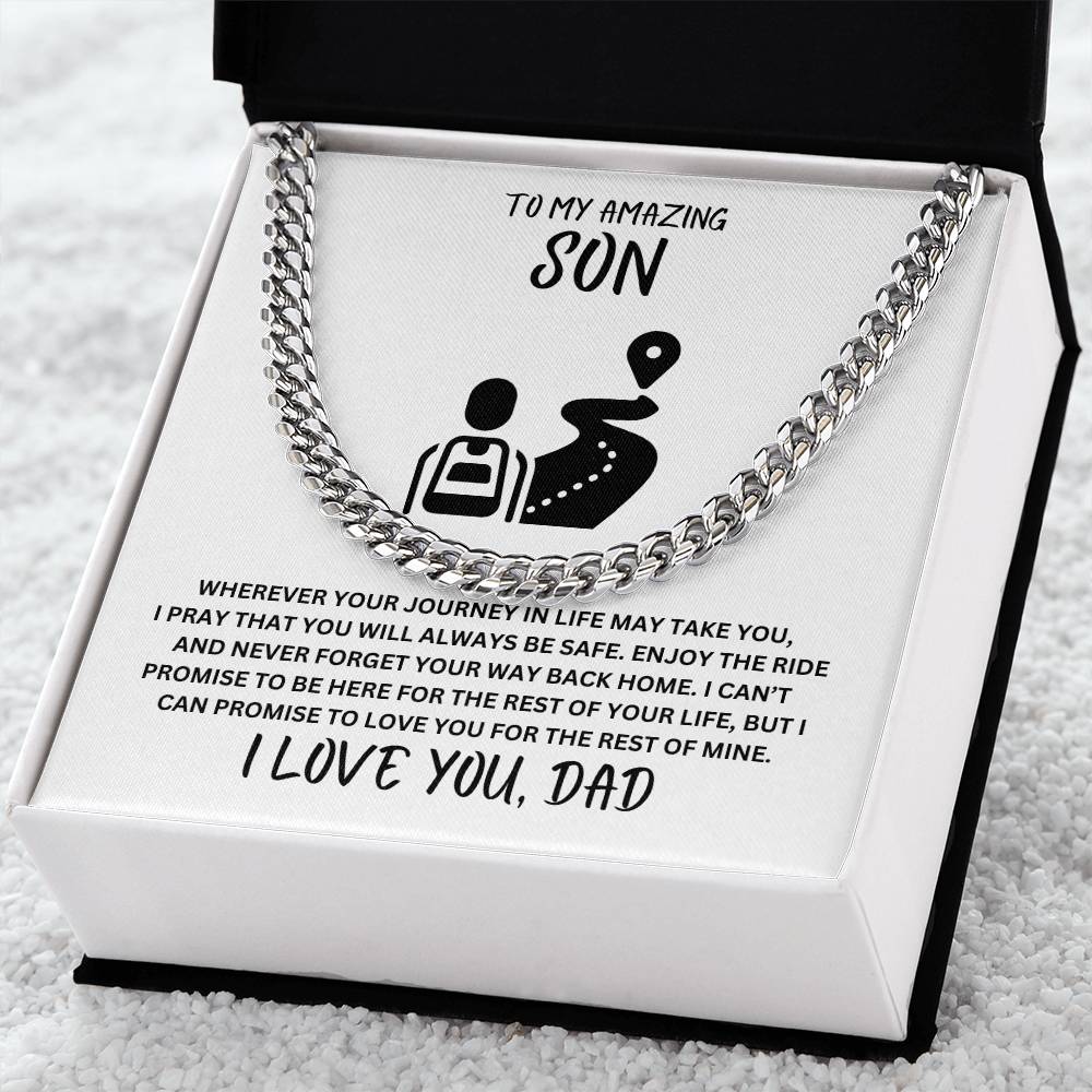 Son- Always be safe-Cuban Link Chain