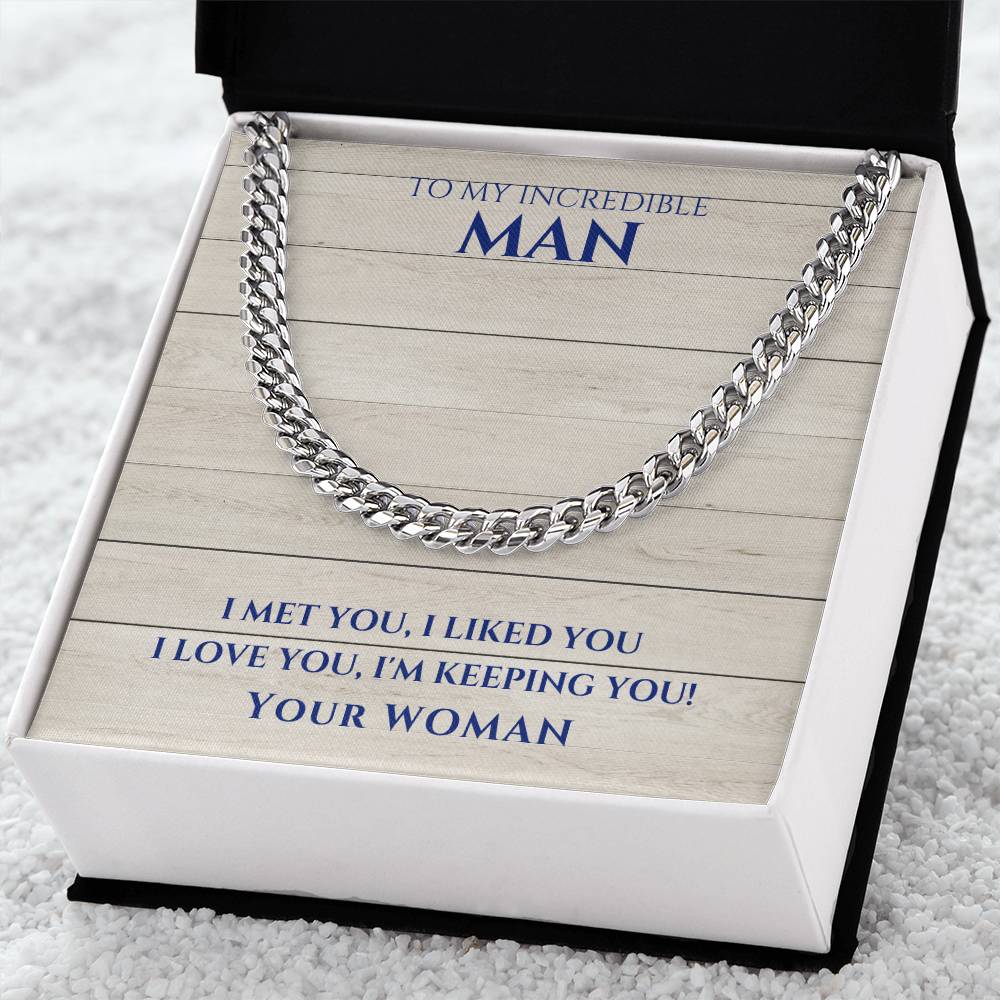 Husband- I met you-Cuban Link Chain