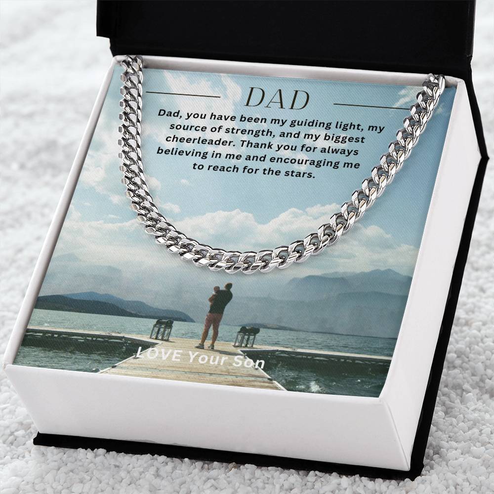 Dad- My guiding light-Cuban Link Chain