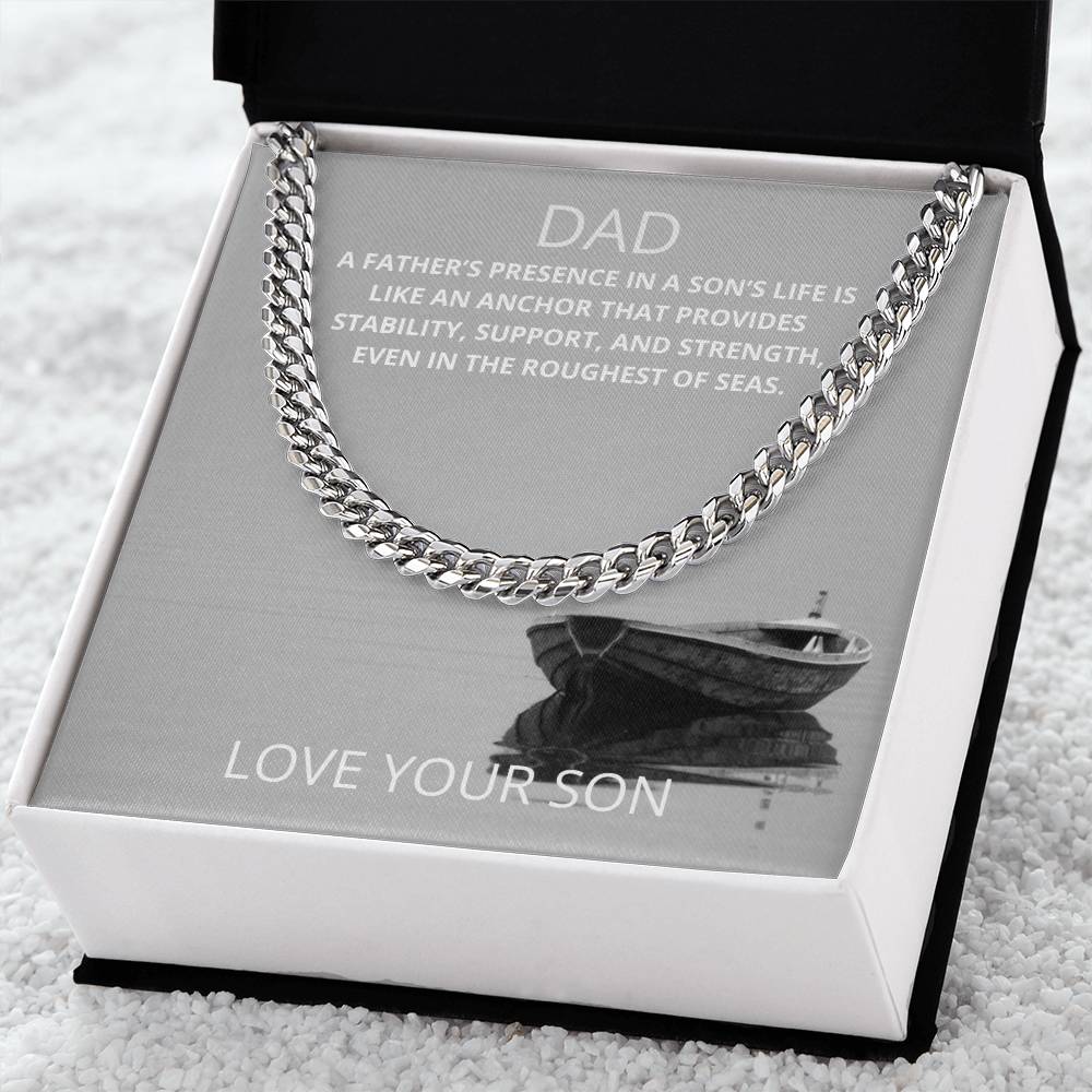 Dad- A father's presence-Cuban Link Chain