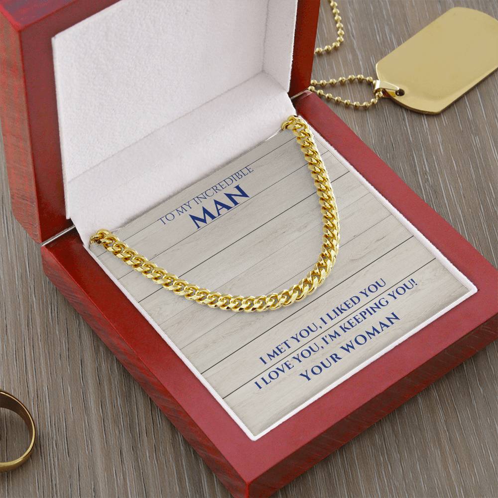 Husband- I met you-Cuban Link Chain