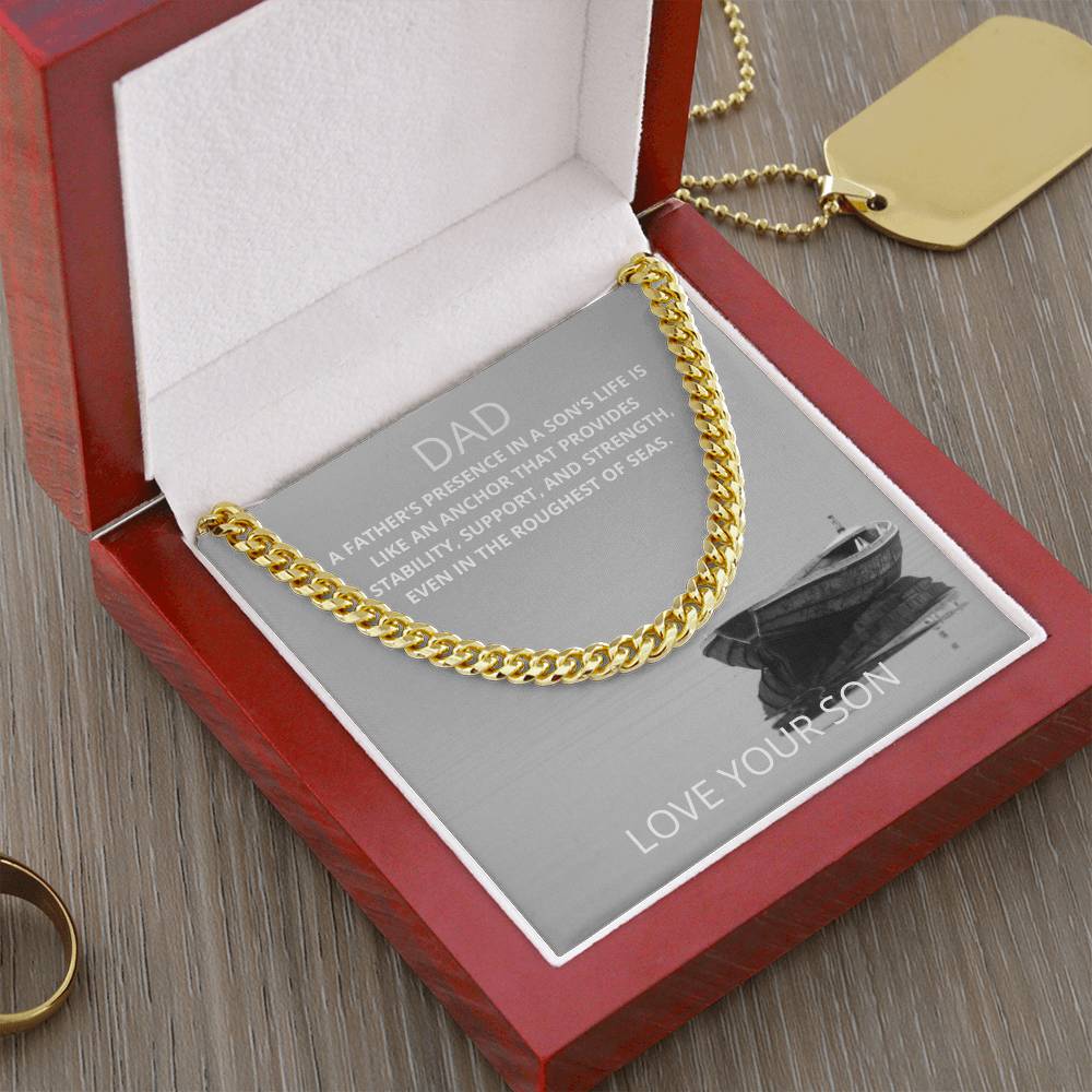 Dad- A father's presence-Cuban Link Chain