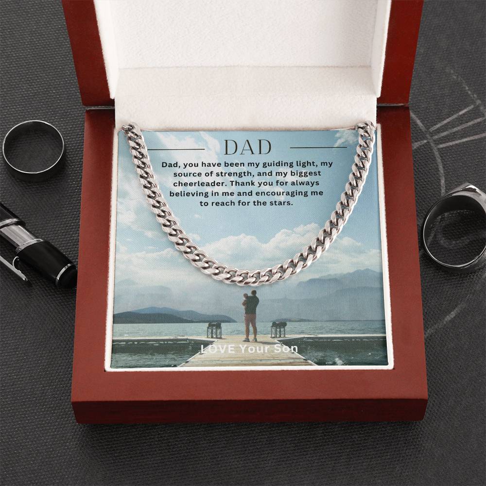 Dad- My guiding light-Cuban Link Chain