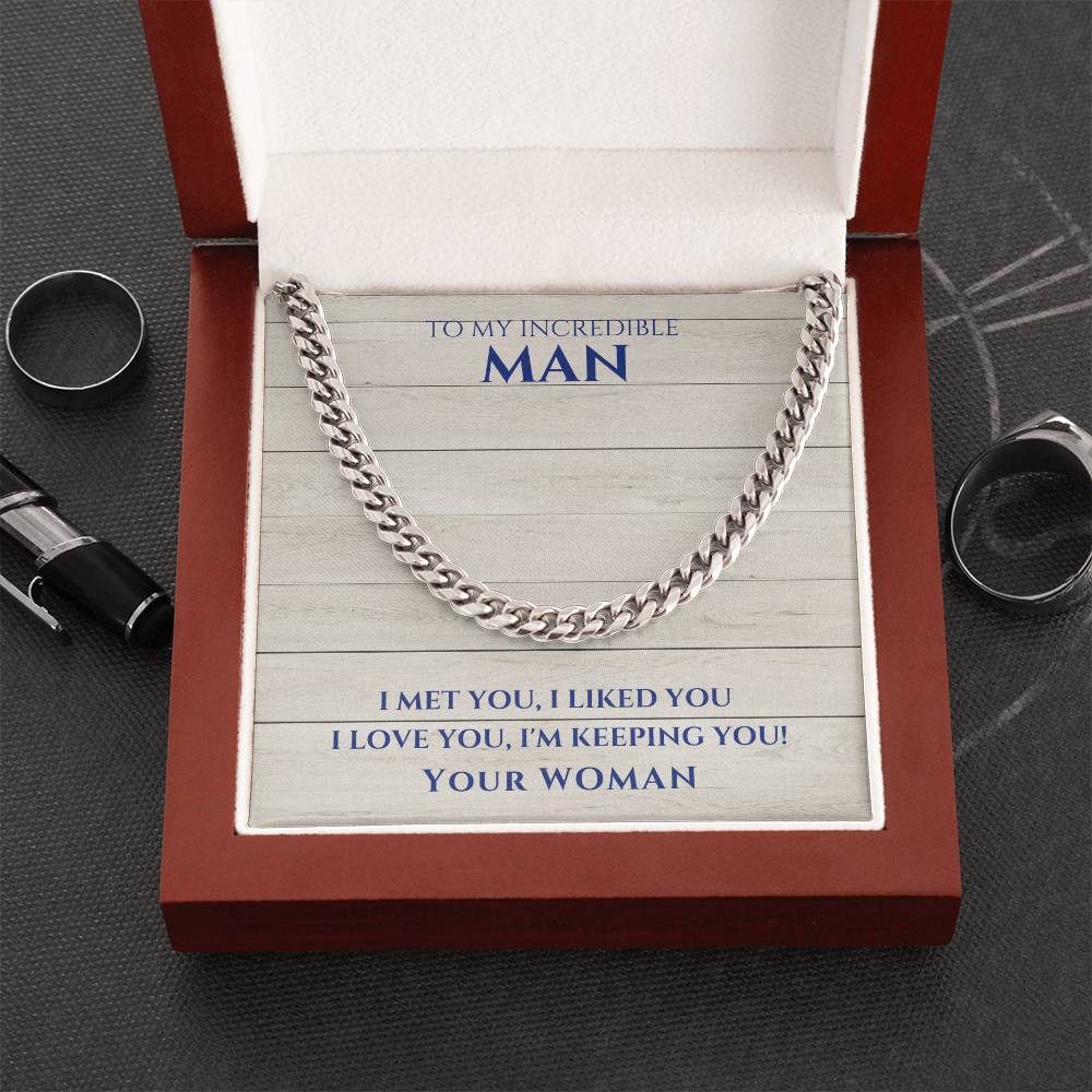 Husband- I met you-Cuban Link Chain