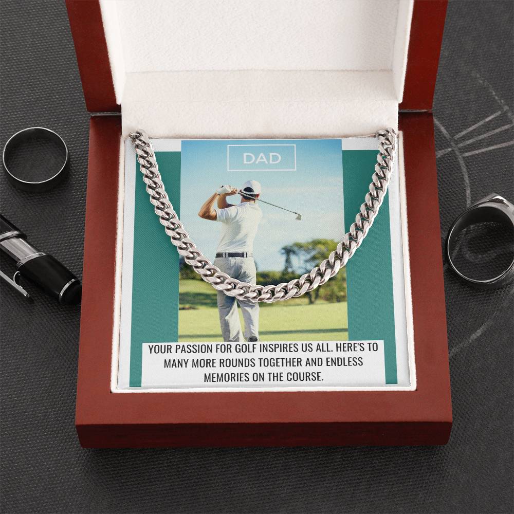 Dad- Passion for golf-Cuban Link Chain