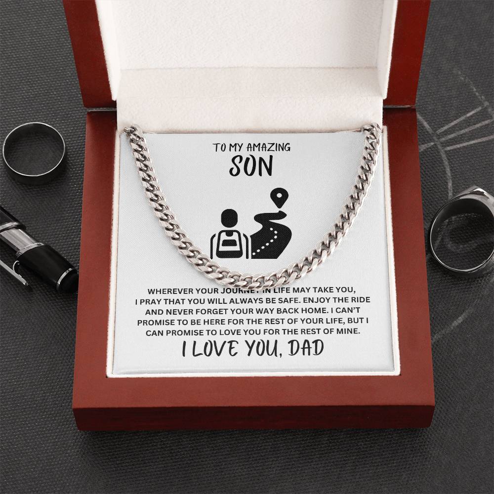 Son- Always be safe-Cuban Link Chain