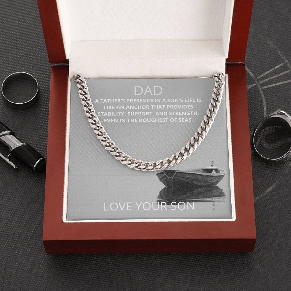 Dad- A father's presence-Cuban Link Chain