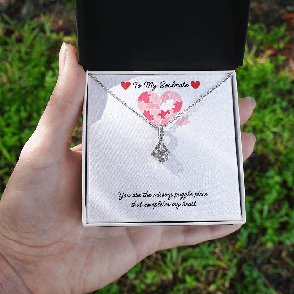 Soulmate-missing puzzle piece-Alluring Beauty necklace