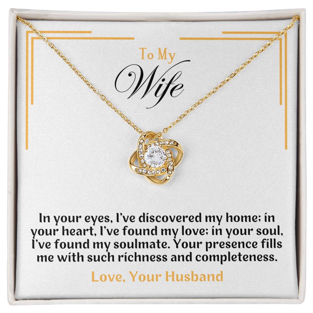 Wife- In Your Eyes -Love Knot Necklace